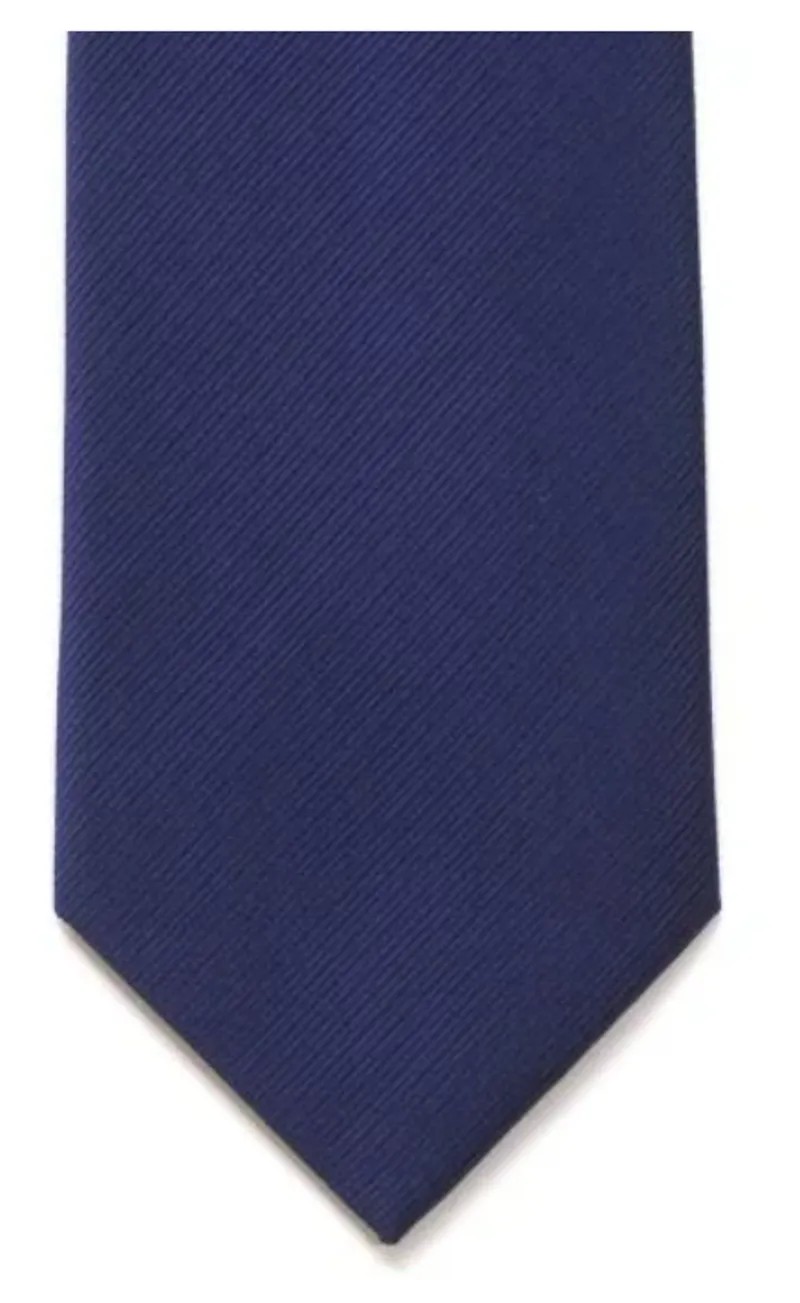 L.A. Smith Plain Silk Tie Navy S5007/3 